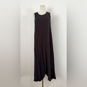 Rachel Pally Shadow Stripe Sleeveless Midi Dress Black Made in USA Size S